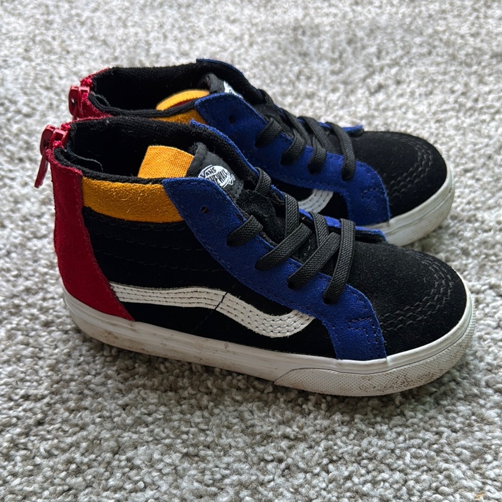 Vans Black and Blue Sneakers with Classic Waffle Outsole